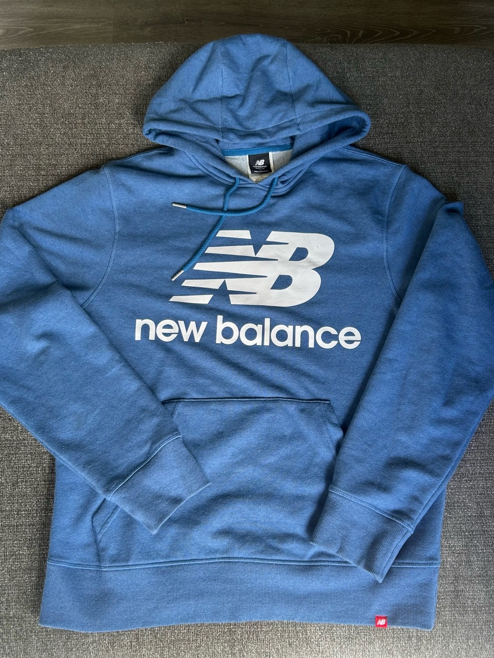 New Balance Men's Blue Logo Hoodie Sweatshirt